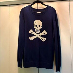 Edgy Navy Skull Sweater